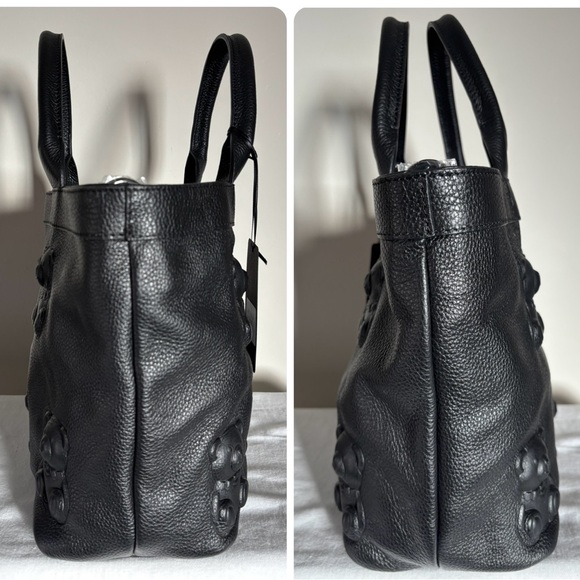 Io Pelle rare black Teddy bears embossed leather tote - Picture 8 of 16